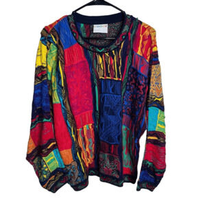 Vintage 90s Coogi 3D Textured Multicolored Sweater Medium